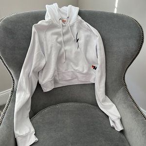Aviator Nation Women’s White Cropped Hoodie L